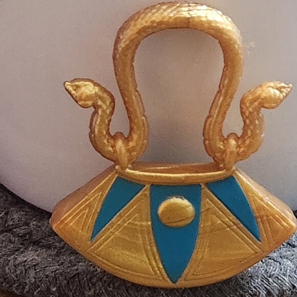 Monster High Doll Nefera de Nile 1st Wave Original Gold & Teal Snake Head Purse - Picture 1 of 4